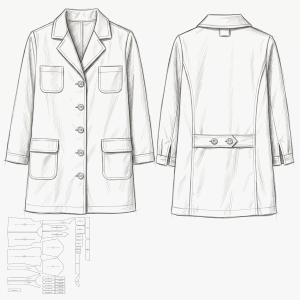 Moldes de confeccion para UNIFORMES Guardapolvos Bata ML 2898